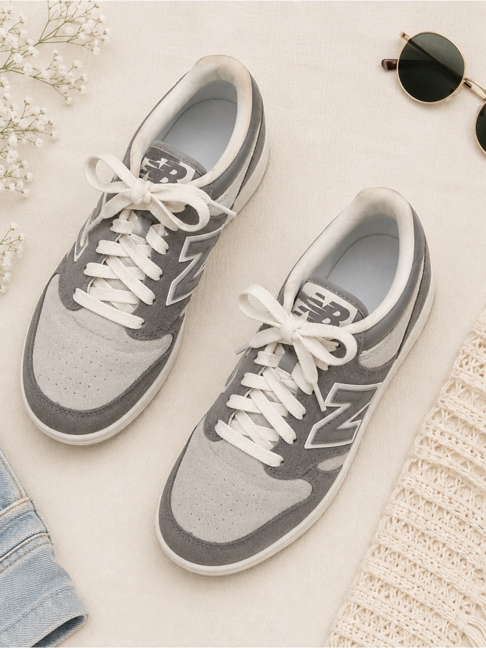 New Balance 480 Gray Suede Sneakers Women’s Size 9
